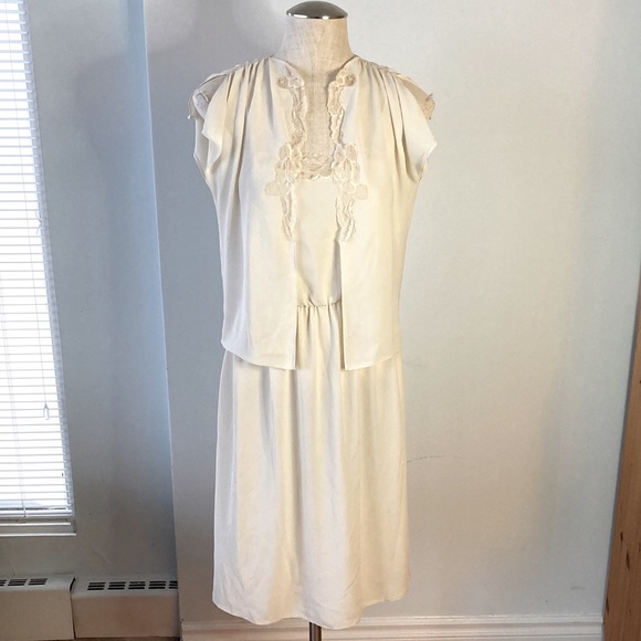 Cream St. Gillian by Kay Unger small dress with matching top - Picture 4 of 12